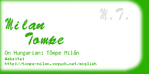 milan tompe business card