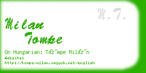 milan tompe business card